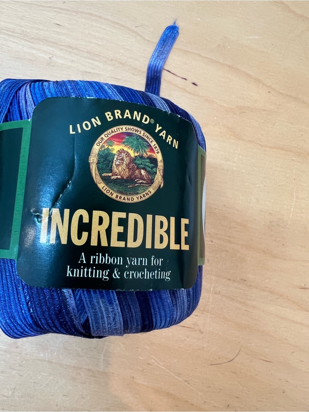 Lion Brand Incredible Ribbon Yarn - Blue Multicolor 5 skeins - Picture 2 of 5